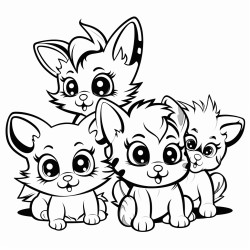 kittens puppies and bunnies with big eyes and fluffy tails