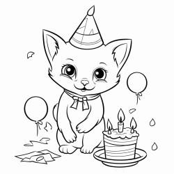 n bb et un chat qui ftent un anniversaire