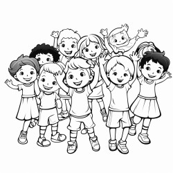 ten children dancing at school