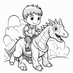 bebefin riding dinosaur
