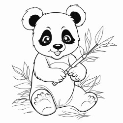 panda eating a bamboo stick