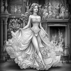fireplace dancer cartoon