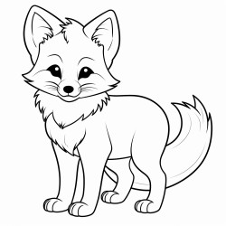 a cute icelandic arctic fox coloring page