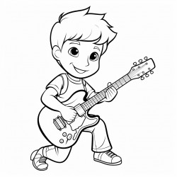 grandson playing guitar