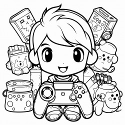 kawaii style gamer theme