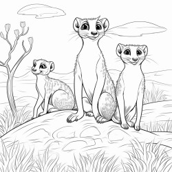 meerkats in the savannah
