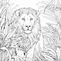 lion in a jungle