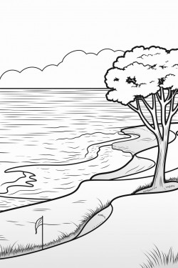 golf course near beach at sunset