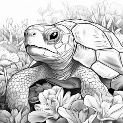 a turtle but with a bunch of designs on his shell