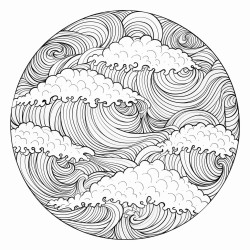 ocean waves mandala  a design inspired by gentle rolling ocean waves