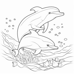 dolphines swim in boka bay