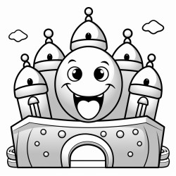 bouncy castle open gummy balloons smiley