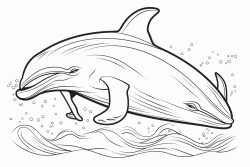 coloring page for kids whale flying cartoon style thick lines no shading  ar 911