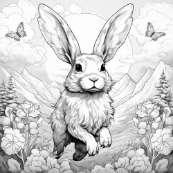 rabbit with wings flying in the pink sky