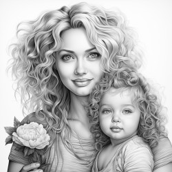 mother with a baby girl and toddler girl