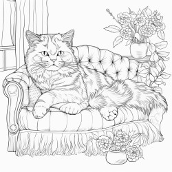 cat on the sofa
