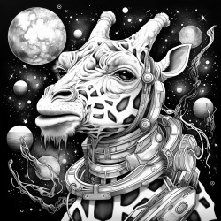 giraffe in space