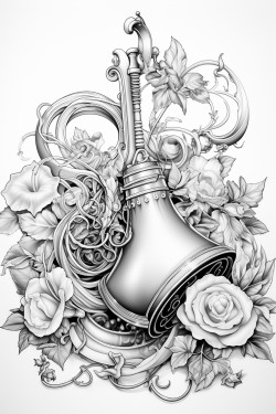 image of a castanet in a coloring book page