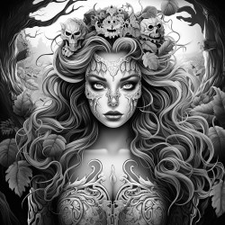 peux tu me creer un coloriage pour adultes qui remplis une feuille a4 sur le theme halloween