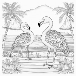 a flamingo photoshoot at beach