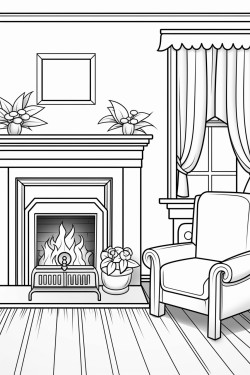 cozy room with a fireplace