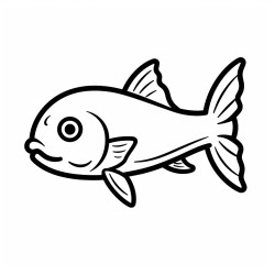 kids coloring page with catfish black and white simple line art style minimalist drawing white background style raw