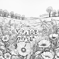 field of wild flowers with a quote that says yolo