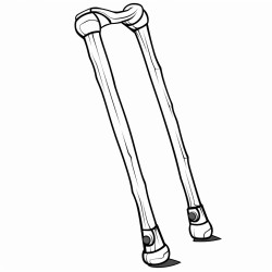 wooden crutch
