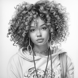 black girl hippy with curly hair