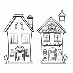 tiny house and a big house side by side
