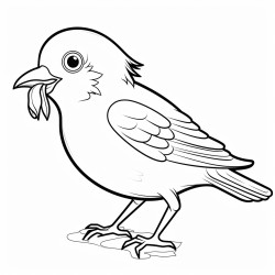 little bird eating worm