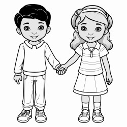 a 5 year old and 18 year old holding hands with