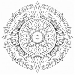 un coloriage pour adulte fminin style mandala lunaire