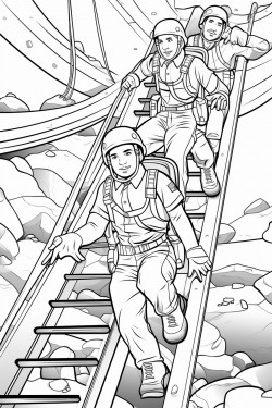 sci fi space rangers in basic training doing an obstacle course