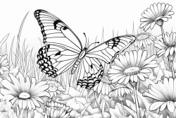 beautiful  butterfly hovering over beautiful  flower garden