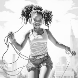 black girls jumping rope