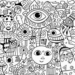 create a detailed doodle art