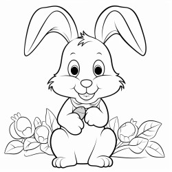 a cheerful bunny munching on carrots