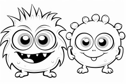 monster mom with 3 eyes and a monster kid with 3 eyes