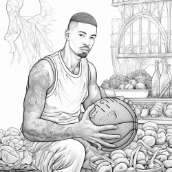 un basketteur en train de marquer un panier