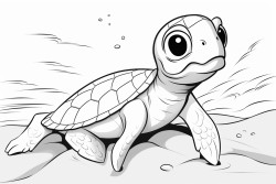 a baby sea turtle on a beach