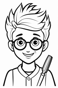 26 yr old custodian with gotee short haircut and glasses