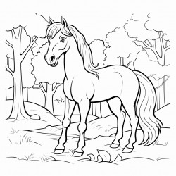 a horse in the forest