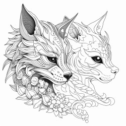 a cat and a dragon playing together