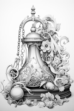 image of a castanet in a coloring book page