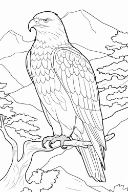 eagle and trees