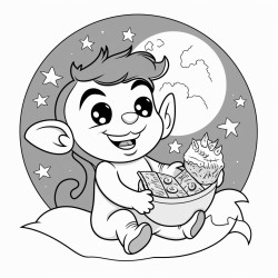 a monkey on the moon eating chips riding a unicorn