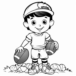 football player with pumpkins