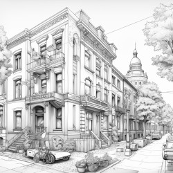 eastern european building street depressive