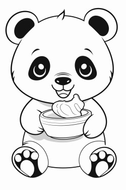 panda eating icecream